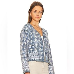 Free People Kara Quilted Cardi in Pacific Combo Medium